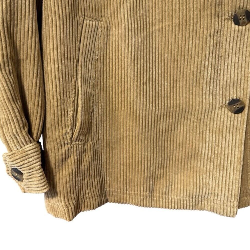 Tan Corduroy Button Up Jacket - Sherpa Lined Size Large NWT - Love Tree - Picture 7 of 13